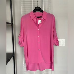 NWT Lafayette Short Sleeve Dress Shirt Pink Size 8